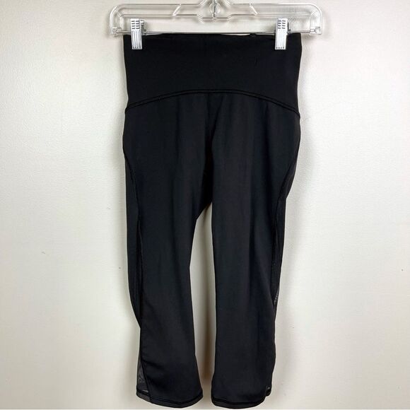 LULULEMON Mesh Side Leggings size 4 yoga running cropped - Picture 1 of 8